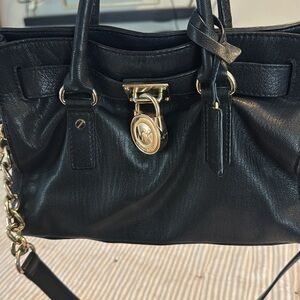 Michael Kors Black Leather Tote Bag